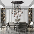 Rain Modern Round Glass Chandelier 36