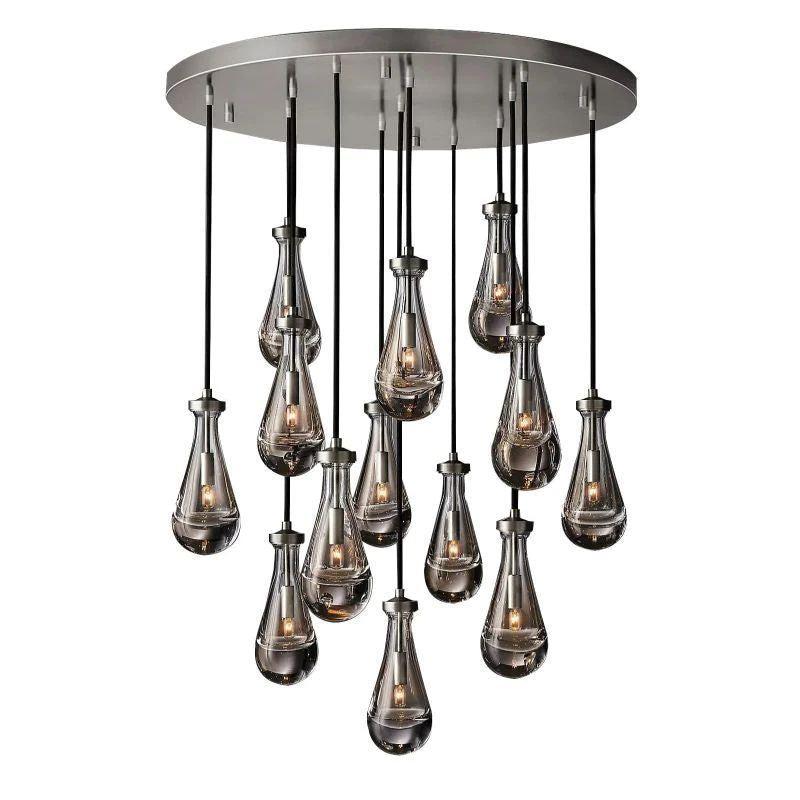 Rain Modern Round Glass Chandelier 36" - King Lamps