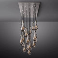 Rain Modern Rectangular Glass Chandelier 72