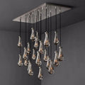 Rain Modern Rectangular Glass Chandelier 72