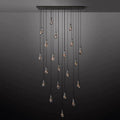 Rain Modern Rectangular Glass Chandelier 72