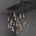 Rain Modern Rectangular Glass Chandelier 72