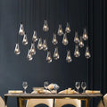 Rain Modern Rectangular Glass Chandelier 72
