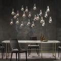 Rain Modern Rectangular Glass Chandelier 72