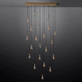 Rain Modern Rectangular Glass Chandelier 72