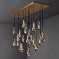 Rain Modern Rectangular Glass Chandelier 72