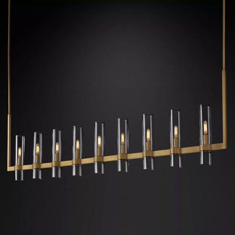Ravelle Linear Chandelier 71" For Dining Room Kitchen Island - King Lamps