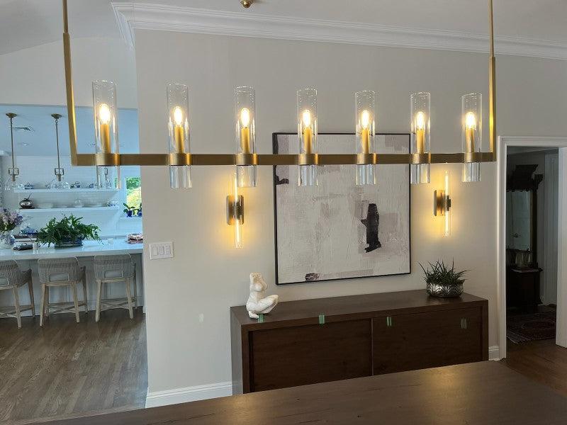 Ravelle Linear Chandelier 59" For Dining Room Kitchen Island - King Lamps