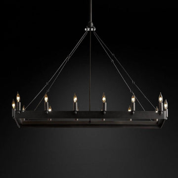 Camino Vintage Candelabra Rectangle Chandelier 41''L - King Lamps