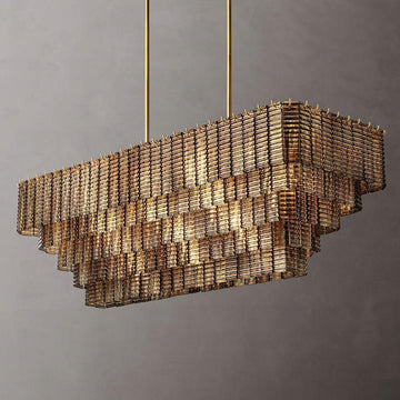 Sirene Smoke Glass  Rectangle Chandelier 59" - King Lamps