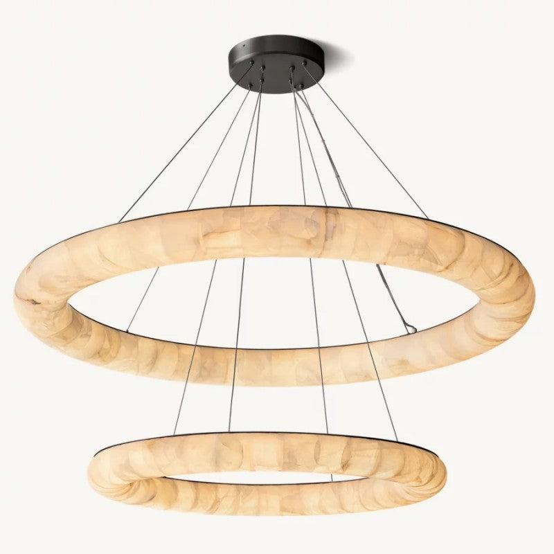 Rivage Lisse Two-Tiered Round Chandelier 61″ - King Lamps