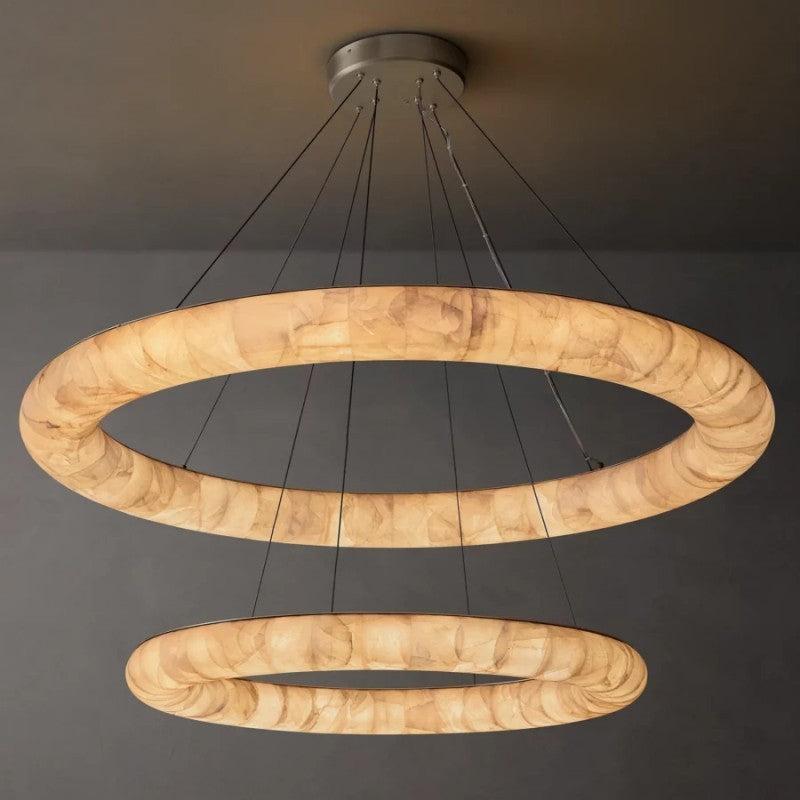 Rivage Lisse Two-Tiered Round Chandelier 61″ - King Lamps