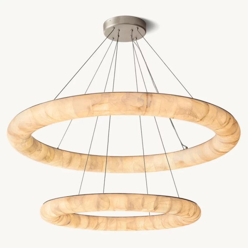 Rivage Lisse Two-Tiered Round Chandelier 61″ - King Lamps