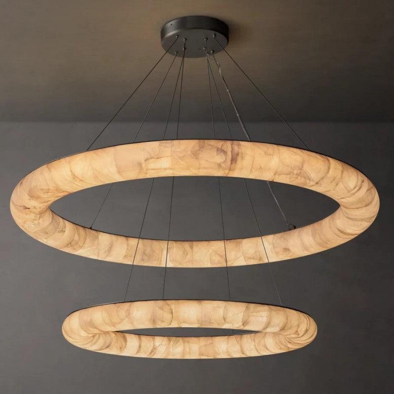 Rivage Lisse Two-Tiered Round Chandelier 61″ - King Lamps