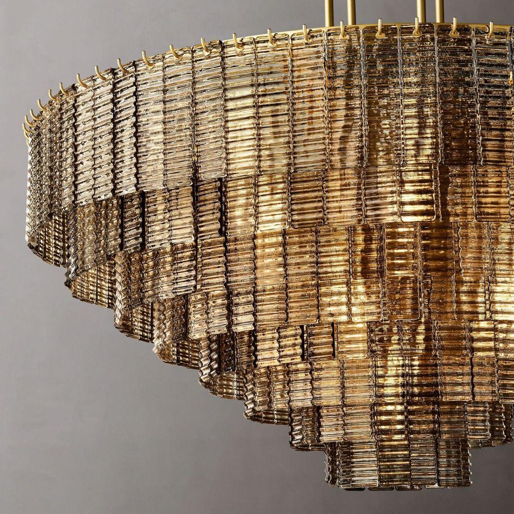 Sirene Smoke Glass Round Chandelier 52" - King Lamps
