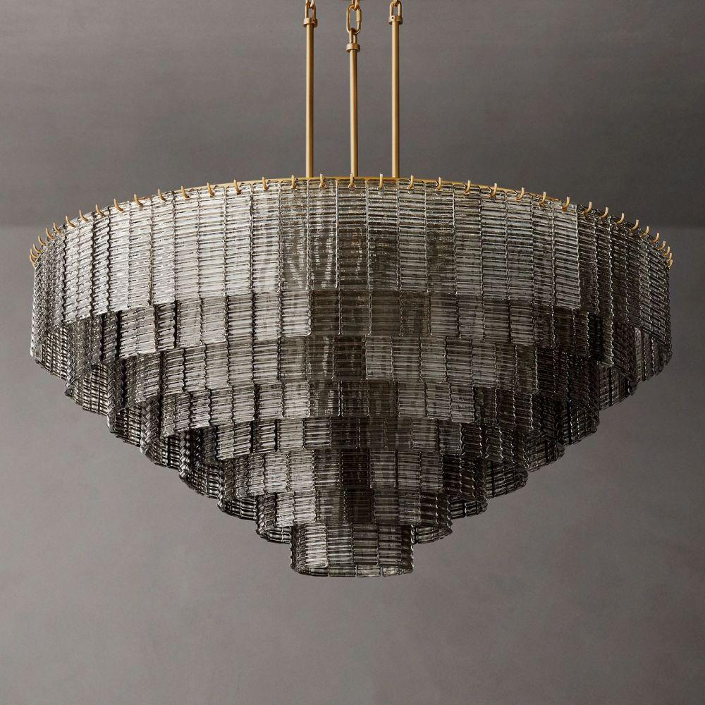 Sirene Smoke Glass Round Chandelier 52" - King Lamps