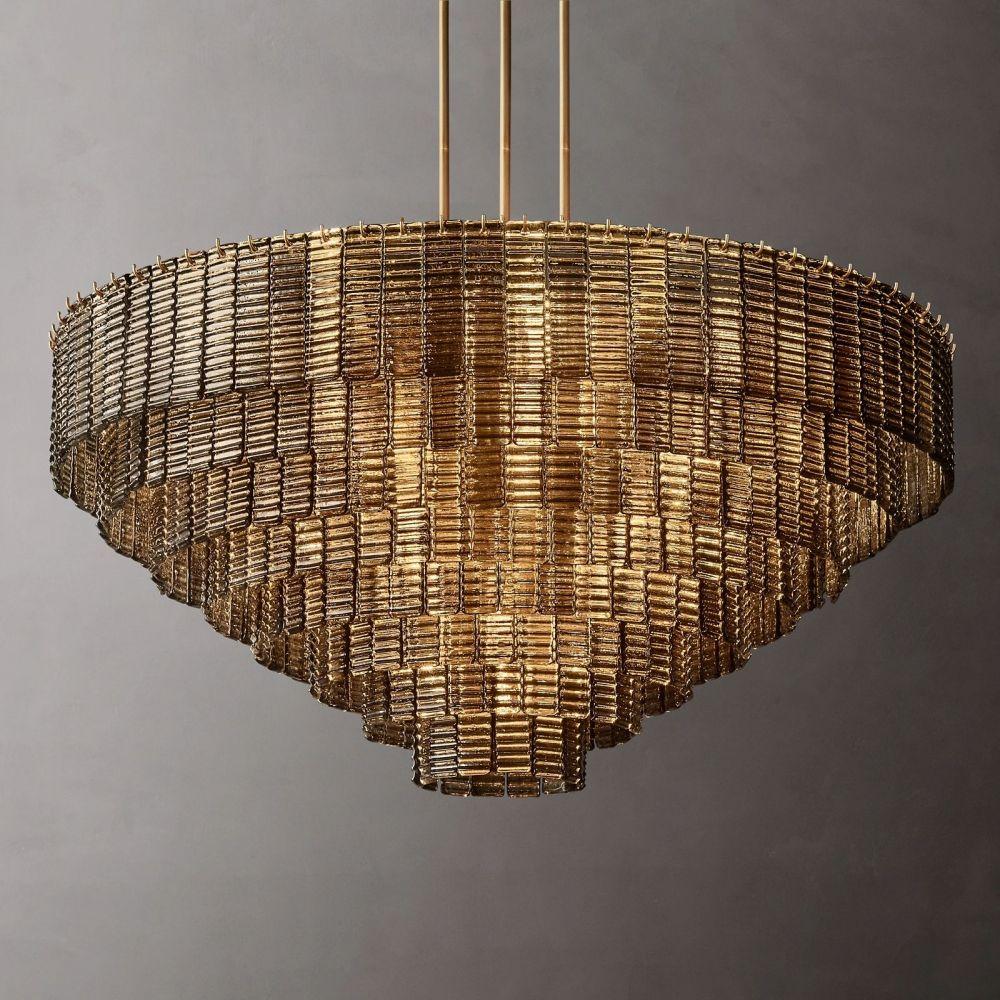 Sirene Smoke Glass Round Chandelier 52" - King Lamps