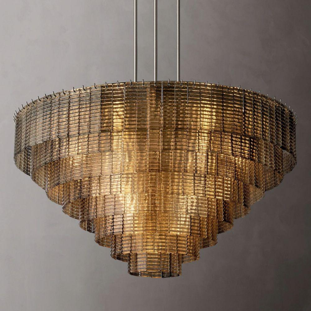 Sirene Smoke Glass Round Chandelier 52" - King Lamps