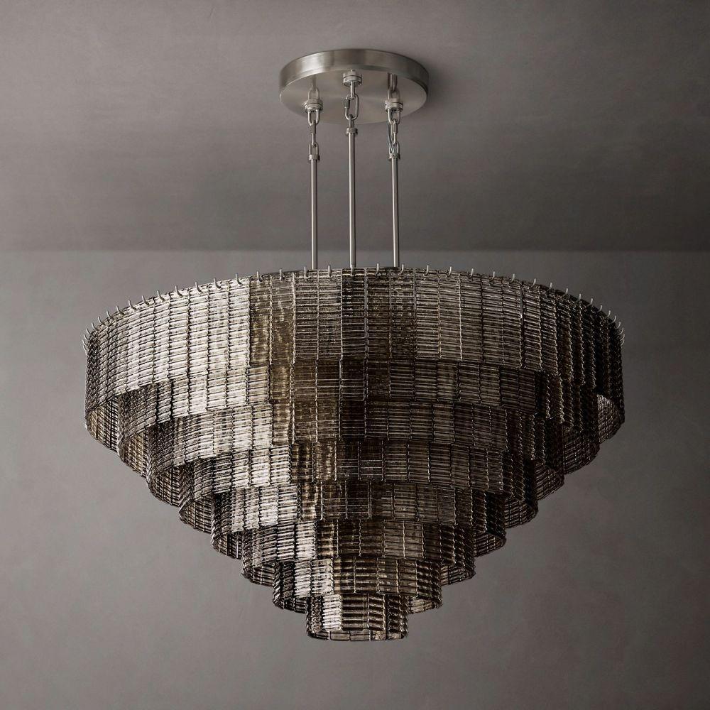 Sirene Smoke Glass Round Chandelier 52" - King Lamps