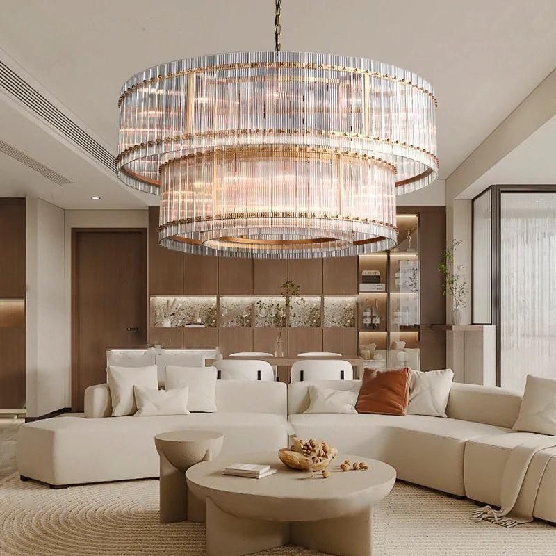 San Marco Two-tier Luxury Round Chandelier 60" - King Lamps