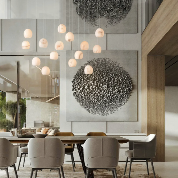 Alabaster Maeva Rectangular Chandelier - King Lamps
