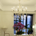 French Vintage Candle Chandelier for Living Room/Bedroom-King Lamps