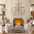 French Vintage Candle Chandelier for Living Room/Bedroom-King Lamps