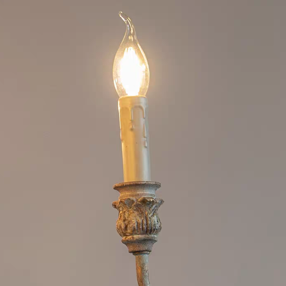 French Vintage Candle Chandelier for Living Room/Bedroom-King Lamps