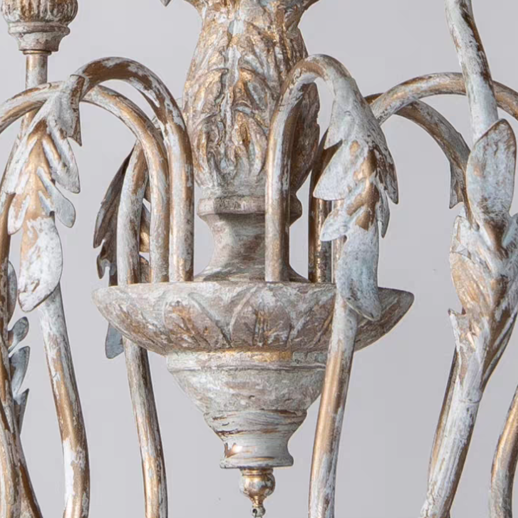French Vintage Candle Chandelier for Living Room/Bedroom-King Lamps