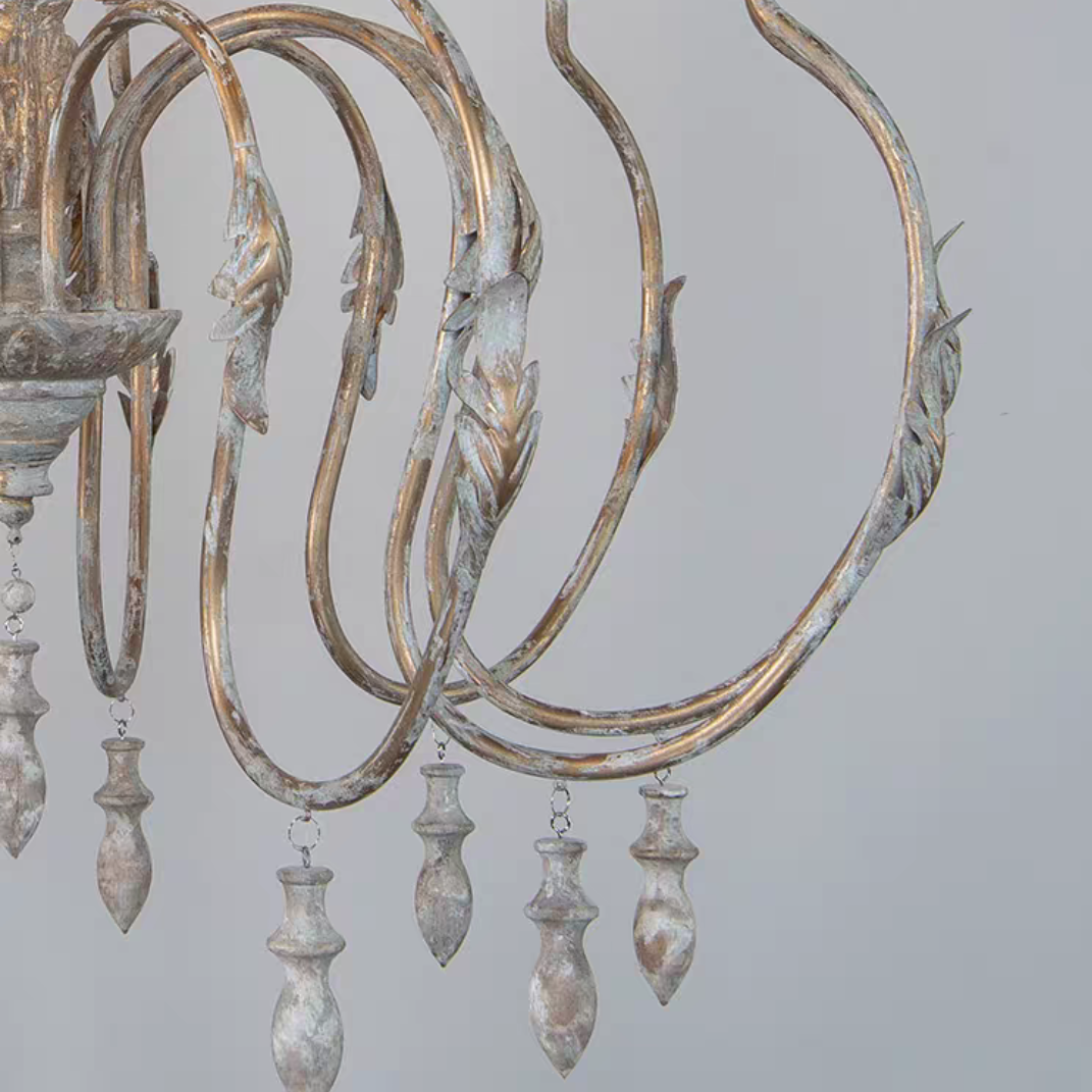 French Vintage Candle Chandelier for Living Room/Bedroom-King Lamps
