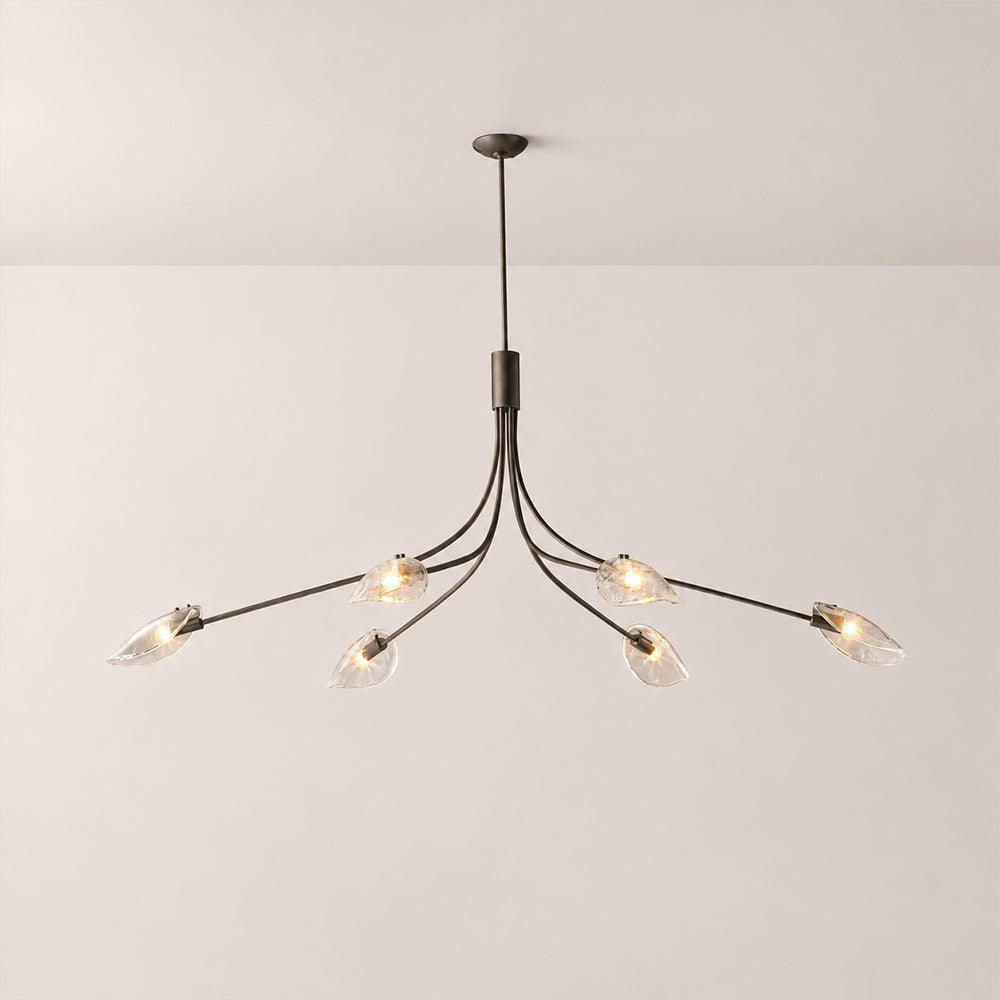Shesara Clear Glass Linear Chandelier