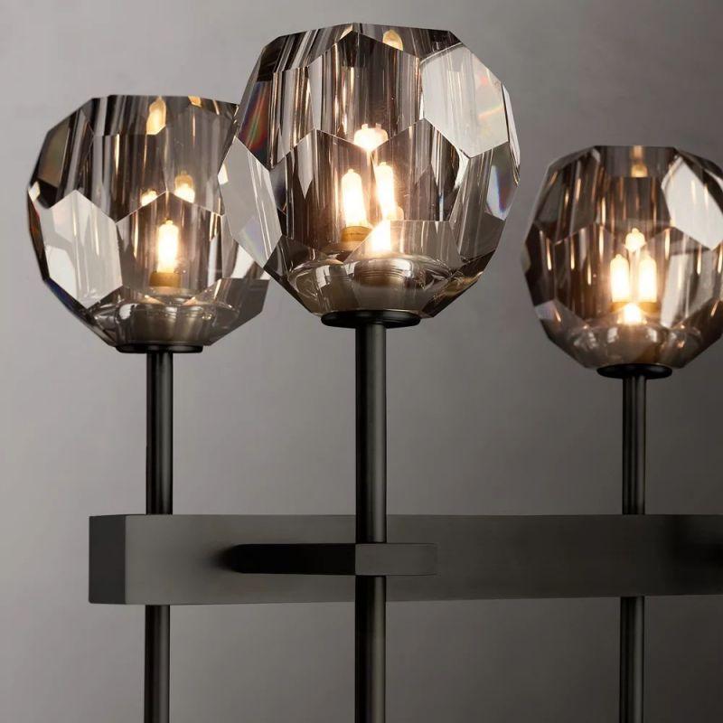 Boule Glass Double Linear Chandelier 60" - King Lamps