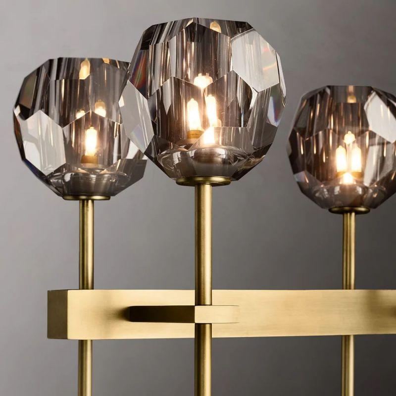 Boule Glass Double Linear Chandelier 60" - King Lamps