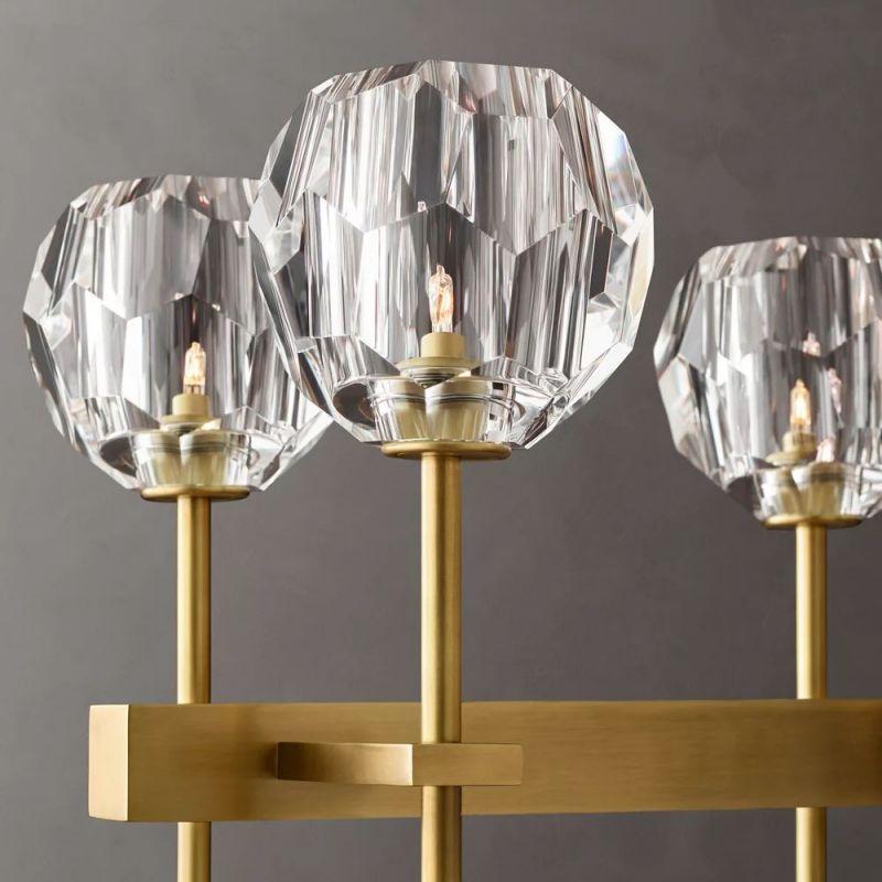 Boule Glass Double Linear Chandelier 60" - King Lamps