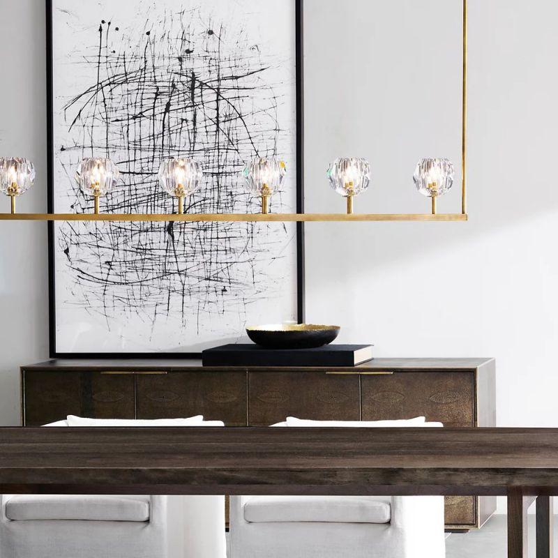 Boule Glass Linear Chandelier 48" - King Lamps