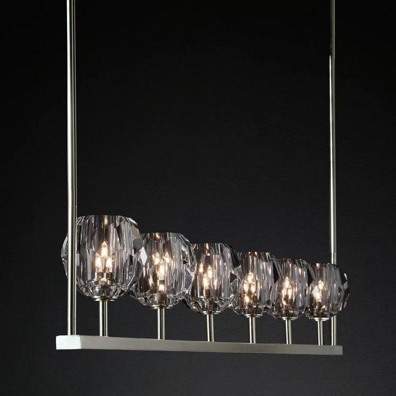 Boule Glass Linear Chandelier 60" - King Lamps