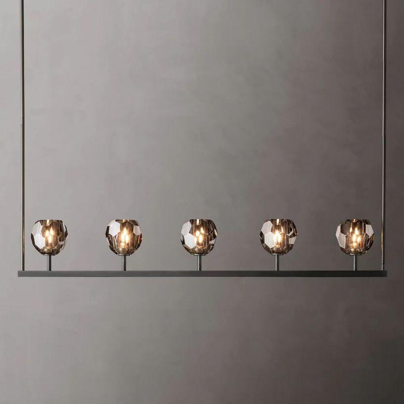 Boule Glass Linear Chandelier 48" - King Lamps