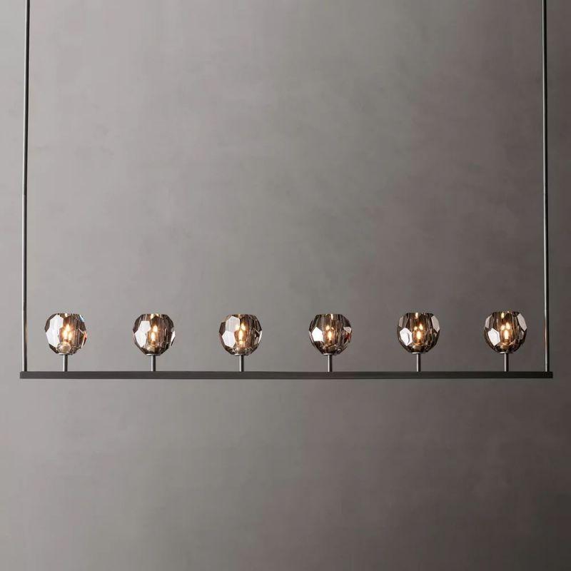 Boule Glass Linear Chandelier 60" - King Lamps