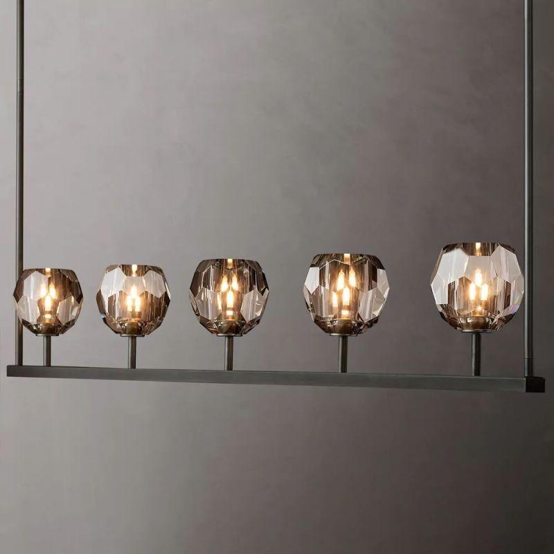 Boule Glass Linear Chandelier 48" - King Lamps