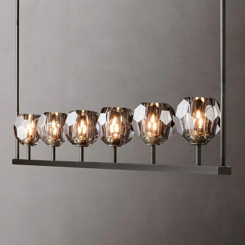 Boule Glass Linear Chandelier 60" - King Lamps