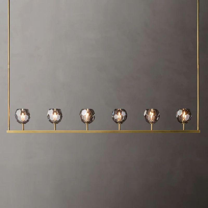 Boule Glass Linear Chandelier 60" - King Lamps