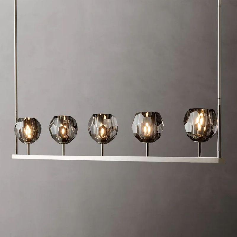 Boule Glass Linear Chandelier 48" - King Lamps
