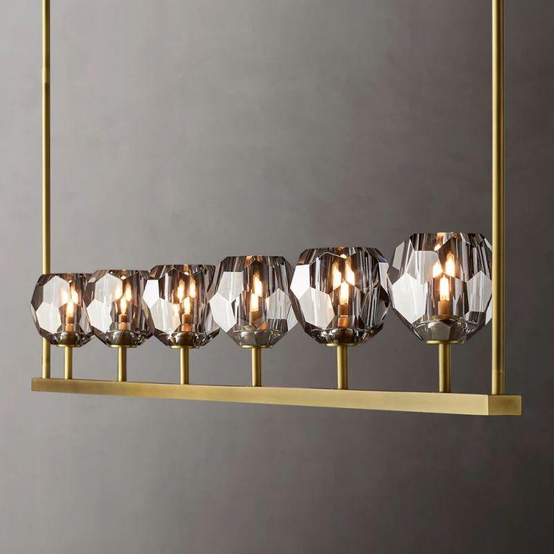 Boule Glass Linear Chandelier 60" - King Lamps