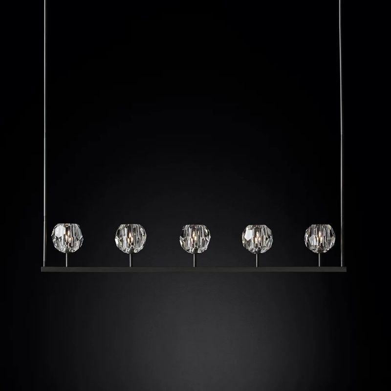 Boule Glass Linear Chandelier 48" - King Lamps