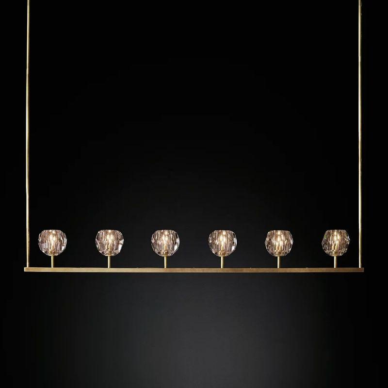 Boule Glass Linear Chandelier 60" - King Lamps