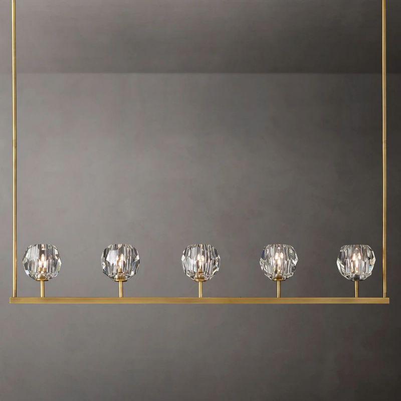 Boule Glass Linear Chandelier 48" - King Lamps