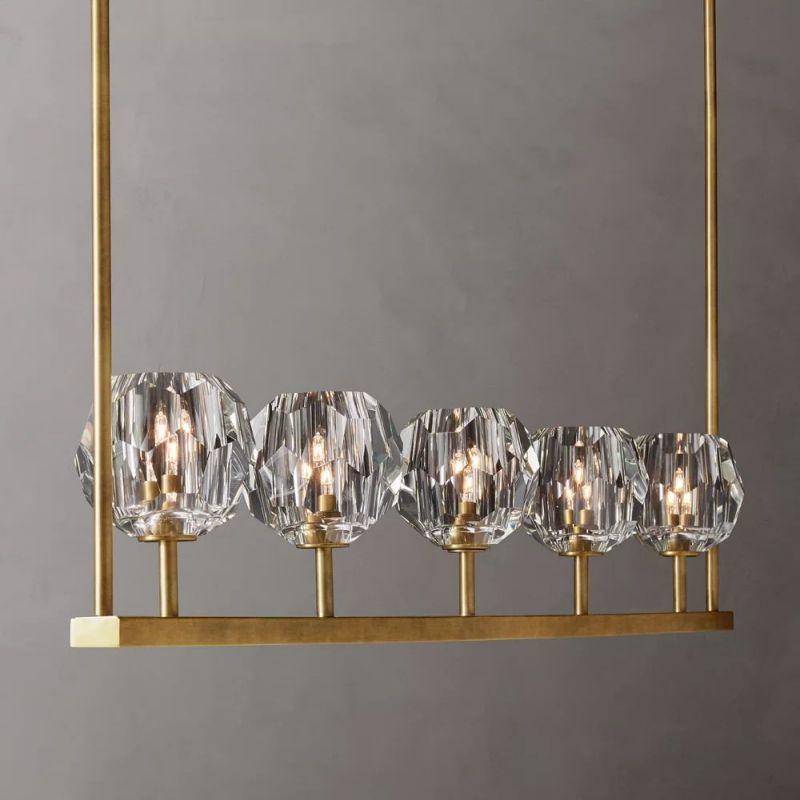Boule Glass Linear Chandelier 48" - King Lamps