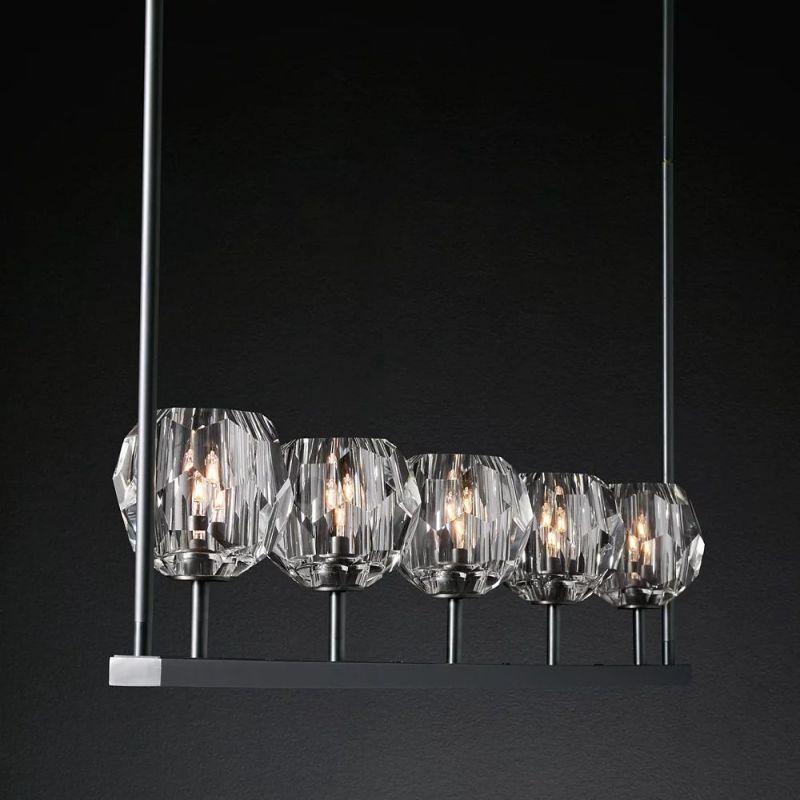 Boule Glass Linear Chandelier 60" - King Lamps