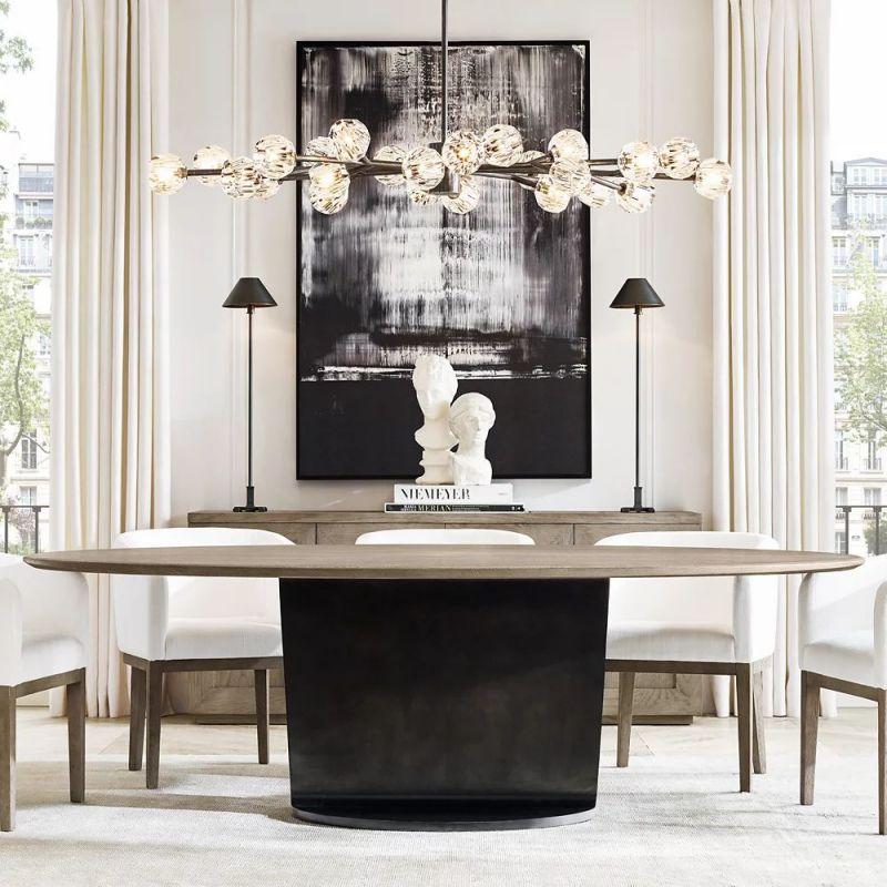 Boule Glass Oval Chandelier 72" - King Lamps