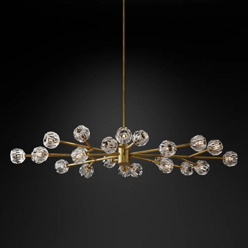 Boule Glass Oval Chandelier 72" - King Lamps